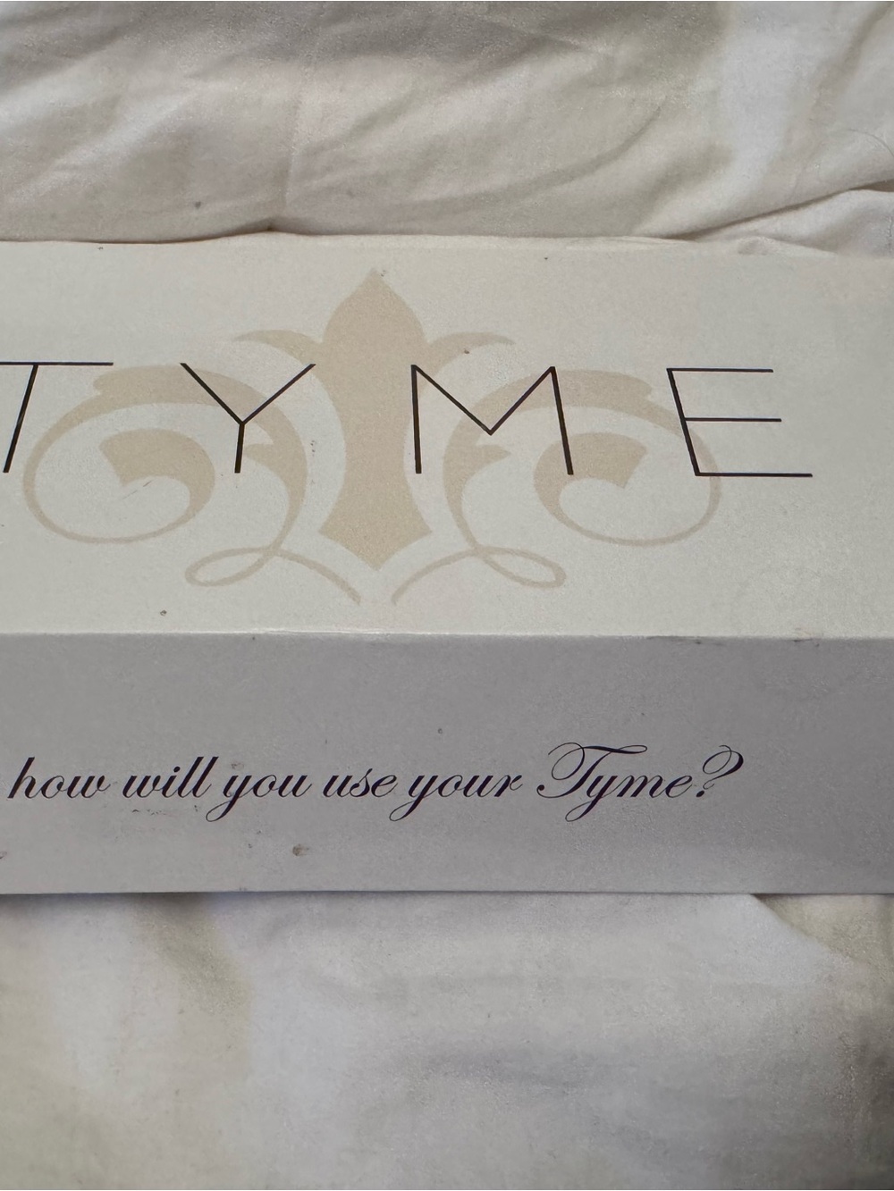 TYME Cream Box with Black Script Logo